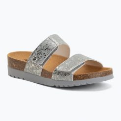 Klapki damskie Scholl Lusaka 2.0 Med. Niebieskie klapki Scholl, bez wzorów, ze skóry, eleganckie, bez obcasa, bez zapięcia. Za 289.99 zł.