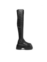 Le Silla Muszkieterki Kembra Tight 6451A020M1PPFAK001 Czarny. Czarne kozaki LE SILLA, bez wzorów, ze skóry, bez obcasa, na koturnie, bez zapięcia. Za 3,969.00 zł.