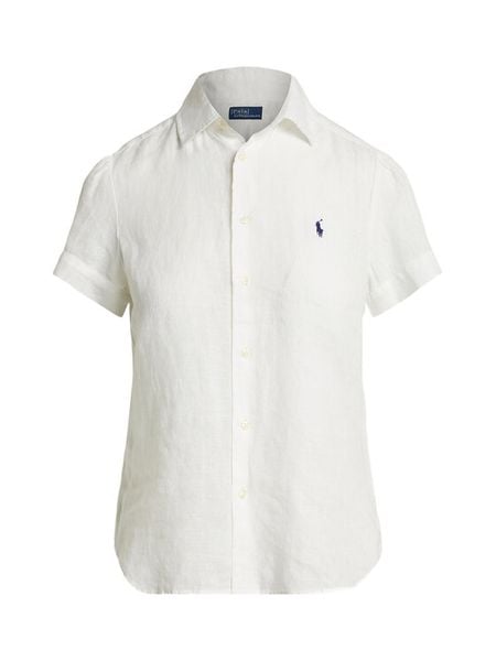 Polo Ralph Lauren Koszula 211973366505 Biały Regular Fit. Białe koszule Polo Ralph Lauren, xxl, bez wzorów, ze lnu, bez kołnierzyka, bez ramiączek. Za 729.99 zł.