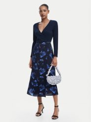 Desigual Sukienka codzienna Filadelfia 24WWVW37 Granatowy Regular Fit. Niebieskie sukienki Desigual, na co dzień, m, bez wzorów, z syntetyku, bez kołnierzyka, bez ramiączek, proste. Za 249.99 zł.