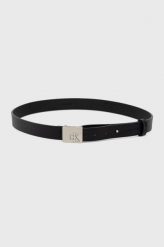 Calvin Klein Jeans pasek damski kolor czarny. Czarne paski Calvin Klein Jeans, bez wzorów, z jeansu. Za 229.99 zł.