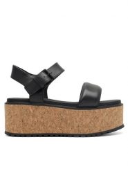 Lasocki Sandały WYL3440-3Z Czarny. Czarne sandały Lasocki, bez wzorów, ze skóry, bez obcasa, na koturnie, bez zapięcia. Za 269.99 zł.