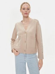 Tommy Hilfiger Kardigan WW0WW39922 Beżowy Relaxed Fit. Brązowe swetry Tommy Hilfiger, m, bez wzorów, z syntetyku, bez ramiączek. Za 459.99 zł.