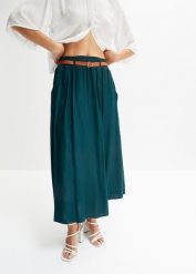 Spódnica maxi z lejącej się wiskozy (zestaw 2-cz.). Zielone spódnice bonprix, bez wzorów, z wiskozy, maxi. Za 122.99 zł.