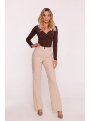 Stylove Spodnie w kolorze beżowym rozmiar: XXL. Brązowe spodnie materiałowe Stylove, bez wzorów, z materiału, z podwyższonym stanem. Za 197.99 zł.