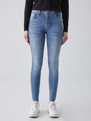 LTB Dżinsy "Amy X" - Skinny fit - w kolorze błękitnym rozmiar: W29/L32. Niebieskie jeansy LTB, l, z aplikacjami, ze skóry, klasyczne, z podwyższonym stanem. Za 97.05 zł.
