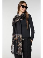 Lucky Bees Szal w kolorze czarno-szarym - 180 x 85 cm rozmiar: onesize. Czarne szaliki i kominy Lucky Bees, bez wzorów, z bawełny. Za 109.26 zł.