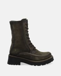 ZAMSZOWE WORKERY W KOLORZE ZIELONYM D539 MAR-A GREEN. Zielone botki Venezia, bez wzorów, ze skóry, bez obcasa, bez zapięcia. Za 399.00 zł.