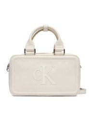 Calvin Klein Torebka Bold Ck Elongated Mini Tote LV04F3411G Biały. Białe torebki klasyczne Calvin Klein, bez wzorów, ze skóry, bez dodatków. Za 489.99 zł.