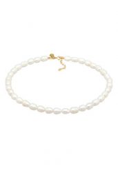 Elli PREMIUM Damski Chocker Barok z perły hodowlana słodkowodna w srebrze próby 925 Naszyjniki 1 ct. Białe naszyjniki Elli PREMIUM, z materiału, z perłą, pozłacane. Za 279.64 zł.