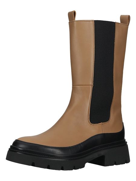 Gabor Skórzane sztyblety w kolorze jasnobrązowo-czarnym rozmiar: 38,5. Brązowe botki Gabor, bez wzorów, z materiału, sportowe, bez zapięcia. Za 368.09 zł.