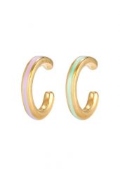 Elli Damska nausznica zestaw Basic Minimal Black z emalią w srebrze próby 925 Sterling Silver Kolczyki 1 ct Damski. Czarne kolczyki Elli, srebrne. Za 283.99 zł.