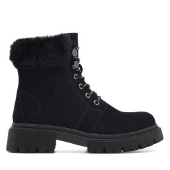 Botki JENNY. Czarne botki Jenny, bez wzorów, bez obcasa, na płaskiej podeszwie, bez zapięcia. Za 143.99 zł.