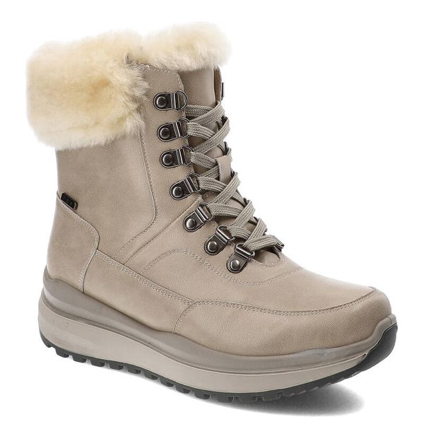 Beżowe Botki G-Comfort Ocieplane Buty Damskie. Brązowe botki G-Comfort, bez wzorów, z syntetyku, eleganckie, bez obcasa, na płaskiej podeszwie, bez zapięcia. Za 439.90 zł.