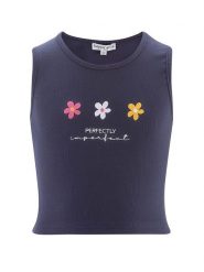 Happy girls by Eisend Top w kolorze granatowym rozmiar: 122. Niebieskie topy happy girls by Eisend, bez wzorów, bez kołnierzyka, bez ramiączek. Za 61.75 zł.