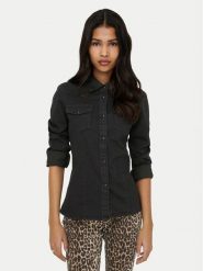 ONLY Koszula jeansowa Sasia 15352339 Czarny Slim Fit. Czarne koszule ONLY, xl, bez wzorów, z bawełny, bez kołnierzyka, bez ramiączek. Za 129.99 zł.