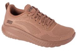 Buty do chodzenia damskie Skechers Bobs Squad Chaos Face Off. Brązowe buty treningowe Skechers, bez wzorów, z jeansu, bez zapięcia, trekkingowe. Za 259.99 zł.