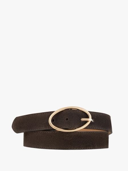 Brązowy pasek ze skóry welurowej. Brązowe paski Ryłko, bez wzorów, z denimu, casualowe. Za 129.99 zł.