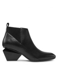 United Nude Botki Jacky X 107590116 Czarny. Czarne botki United Nude, bez wzorów, ze skóry, bez obcasa, na słupku, bez zapięcia. Za 1,619.00 zł.
