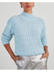Milan Kiss Sweter w kolorze błękitnym rozmiar: L. Niebieskie swetry Milan Kiss, l, bez wzorów, bez ramiączek. Za 211.31 zł.