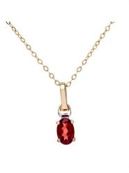 Revoni Złoty naszyjnik z diamentową zawieszką - 46 cm rozmiar: onesize. Żółte naszyjniki Revoni, z materiału, z granatem, złote. Za 761.99 zł.