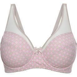 Biustonosz "minimizer" bonprix szary kamienisty - różowy z nadrukiem. Biustonosze marki bonprix. Za 54.99 zł.