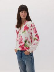 Bluzka z wiskozy - wielobarwny. Bluzki Reserved, l, bez wzorów, z tkaniny, bez kołnierzyka, bez ramiączek. W wyprzedaży za 25.99 zł.
