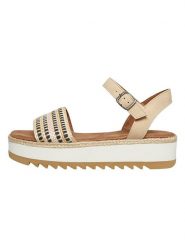 TOMS Sandały w kolorze beżowym ze wzorem rozmiar: 41. Brązowe sandały TOMS, bez wzorów, z otwartym noskiem, bez obcasa, na koturnie, bez zapięcia. Za 179.95 zł.