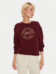 Tommy Hilfiger Bluza Nautical WW0WW42891 Bordowy Regular Fit. Czerwone bluzy Tommy Hilfiger, s, bez wzorów, z bawełny, bez kaptura. Za 399.99 zł.