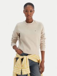 Tommy Jeans Bluza Flag DW0DW19959 Beżowy Regular Fit. Brązowe bluzy Tommy Jeans, l, bez wzorów, z bawełny, bez ramiączek, bez kaptura. Za 289.99 zł.