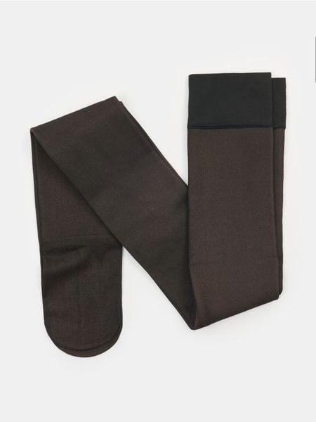 Rajstopy ocieplane o wyglądzie cienkich - czarny. Czarne rajstopy Sinsay, bez wzorów. Za 29.99 zł.