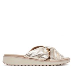 Klapki Caprice. Żółte klapki Caprice, bez wzorów, bez obcasa, bez zapięcia. Za 209.99 zł.