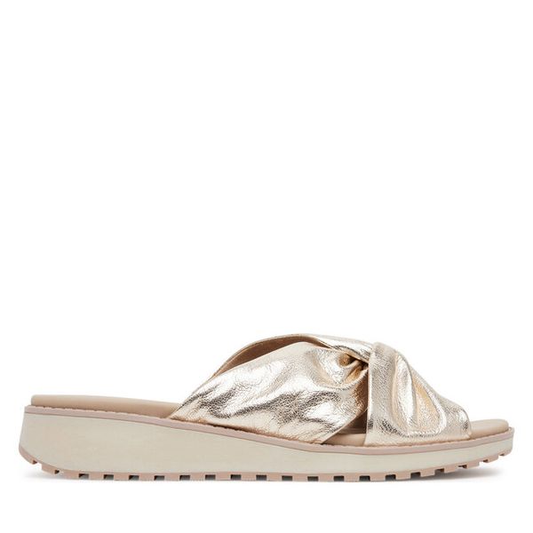 Klapki Caprice. Żółte klapki Caprice, bez wzorów, bez obcasa, bez zapięcia. Za 189.99 zł.