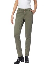 Heine Dżinsy - Slim fit - w kolorze khaki rozmiar: 42. Brązowe jeansy Heine, bez wzorów, z podwyższonym stanem. Za 92.64 zł.
