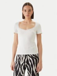 Morgan Bluzka 261-DAMOUR Biały Slim Fit. Białe bluzki Morgan, s, bez wzorów, z bawełny, bez kołnierzyka, bez ramiączek. Za 129.99 zł.