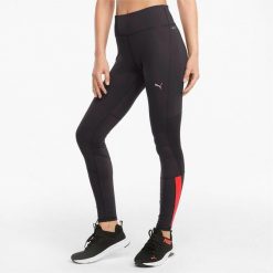 Legginsy treningowe damskie Puma Run Favorite Reg Rise Full Tight. Czarne legginsy Puma, bez wzorów, sportowe. Za 144.99 zł.