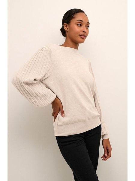 Kaffe Sweter "Alone" w kolorze beżowym rozmiar: L. Brązowe swetry Kaffe, l, bez wzorów, bez ramiączek. Za 157.45 zł.