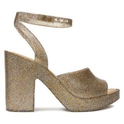 Sandały Melissa. Żółte sandały Melissa, bez wzorów, bez obcasa, na słupku, bez zapięcia. Za 379.99 zł.