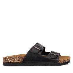 Klapki Lasocki. Czarne klapki Lasocki, bez wzorów, bez obcasa, bez zapięcia. Za 119.99 zł.