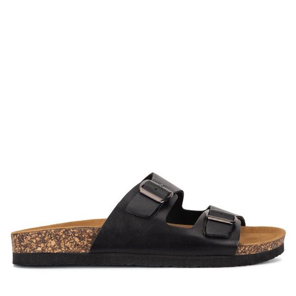 Klapki Lasocki. Czarne klapki Lasocki, bez wzorów, bez obcasa, bez zapięcia. Za 119.99 zł.