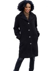 Heine Płaszcz zimowy w kolorze czarnym rozmiar: 42. Czarne płaszcze Heine, na zimę, bez wzorów, z puchu, bez kaptura. Za 156.61 zł.