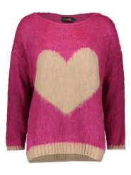 Miss goodlife Sweter "Heart" w kolorze beżowo-różowym rozmiar: S. Brązowe swetry miss goodlife, s, bez wzorów, z wełny, bez ramiączek. Za 180.49 zł.