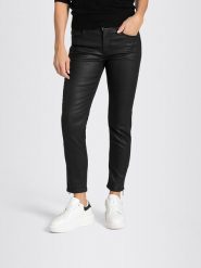 MAC Spodnie "Rich" - Slim fit - w kolorze czarnym rozmiar: 32/L28. Czarne spodnie materiałowe MAC, z aplikacjami, z materiału, klasyczne. Za 97.28 zł.