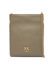 PINKO Torebka Flat Satchel AI 25-26 PCPL 105352 A0QO Szary. Szare kopertówki Pinko, bez wzorów, ze skóry, wizytowe, bez dodatków. Za 1,059.00 zł.