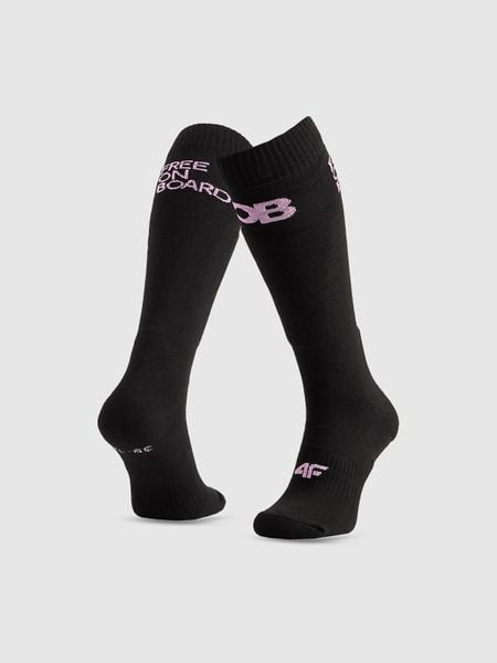 4F Skarpety snowboardowe damskie - czarne 35-38. Czarne skarpetki 4f, bez wzorów, prążkowane. Za 69.99 zł.