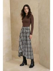 Trendyol Spódnica w kolorze brązowo-szarym rozmiar: 36. Brązowe spódnice Trendyol, bez wzorów, maxi, asymetryczne. Za 95.99 zł.