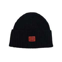 Czapka Superdry Workwear Knitted. Niebieskie czapki zimowe Superdry, bez wzorów, z dzianiny, klasyczne. Za 117.90 zł.