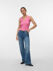 Vero Moda Top w kolorze różowym rozmiar: XL. Różowe topy Vero Moda, xl, bez wzorów, bez kołnierzyka, bez ramiączek. Za 53.17 zł.