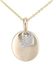 Revoni Złoty naszyjnik z zawieszką - dł. 46 cm rozmiar: onesize. Żółte naszyjniki Revoni, z materiału, z diamentem, złote. Za 1,935.99 zł.