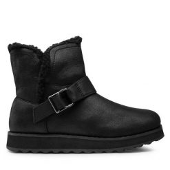 Śniegowce Skechers. Czarne śniegowce Skechers, bez wzorów, bez zapięcia. Za 379.99 zł.